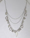 Multi Strand Rolo Chain Necklace with Metal Detailing - evorr.com