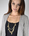 Multi Strand Rolo Chain Necklace with Metal Detailing - evorr.com