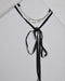 Layered Rhinestone Studded Pendant and Tie Up Pattern Choker Necklace - evorr.com