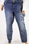 Tommy Hilfiger Women's Stretch Blue Ripped Embellished Skinny Leg Denim Jeans 16
