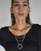 Metallic Pendant Layered Curb Chain Necklace - evorr.com