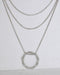 Metallic Pendant Layered Curb Chain Necklace - evorr.com