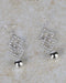 Rhinestone Intertwined Diamond Shape Danglers with Metallic Bead - evorr.com