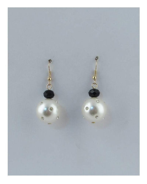 Rhinestone pearl drop dangle earrings - evorr.com