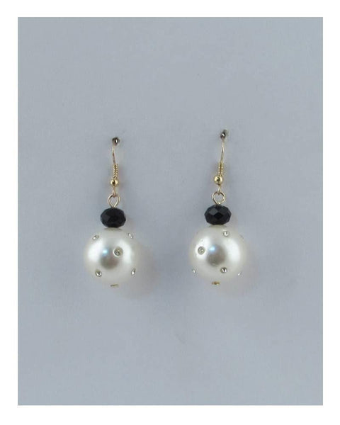 Rhinestone pearl drop dangle earrings - evorr.com