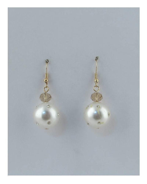 Rhinestone pearl drop dangle earrings - evorr.com