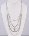 Rhinestone Layered Necklace - evorr.com