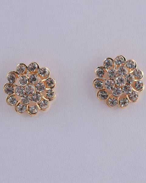 Rhinestone Flower Stud Earrings - evorr.com