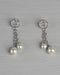 Rhinestone Studded Dual Paneled Pearl Drop Earrings - evorr.com