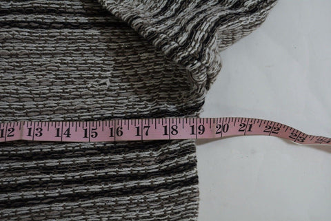 Cable Gauge Women's Metallic Gray Open-Front Striped Cardigan Sweater Coat Top M