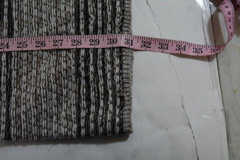 Cable Gauge Women's Metallic Gray Open-Front Striped Cardigan Sweater Coat Top M