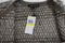 Cable Gauge Women's Metallic Gray Open-Front Striped Cardigan Sweater Coat Top M