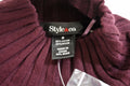 Style&Co Womens Turtleneck Elbow Sleeve Purple Striped Ribbed Knit Sweater Top S - evorr.com