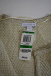 Charter Club Women's Long Sleeve Metallic Cream Open Front Cardigan Shrug Top L - evorr.com