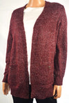 Karen Scott Women's Long Sleeve Red Open Front Pocketed Marled Cardigan Shrug M