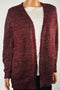 Karen Scott Women's Long Sleeve Red Open Front Pocketed Marled Cardigan Shrug M