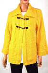New JM Collection Women's Wing Collar Yellow Buckled Knit Cardigan Shrug Top XL - evorr.com
