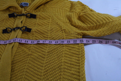 New JM Collection Women's Wing Collar Yellow Buckled Knit Cardigan Shrug Top XL - evorr.com