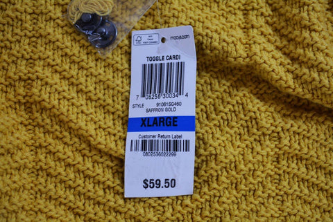 New JM Collection Women's Wing Collar Yellow Buckled Knit Cardigan Shrug Top XL - evorr.com