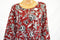 Charter Club Women's Scoop Neck Pima Cotton Red Floral Print Blouse Top Plus 3X
