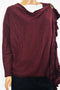 INC Concepts Women Burgundy Ruffled Buckled Convertible Cardigan Shrug Plus 0X