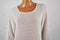 Alfani Women 3/4 Sleeve Scoop Nk Metallic White Sheer Hi-Low Blouse Top Plus 2X