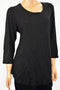 $49 JM Collection Women's 3/4-Sleeve Black Stretch Scoop-Neck Blouse Top Plus 0X