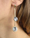 Rhinestone Studded Drop Earrings with High and Low Strands-id.30527 - evorr.com