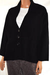 New Alfani Women Long Sleeve Black 3-Button Down Sweater Cardigan Shrug Plus 1X