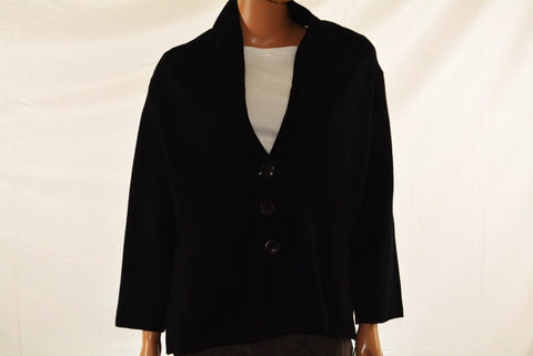 New Alfani Women Long Sleeve Black 3-Button Down Sweater Cardigan Shrug Plus 1X