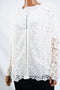 INC Concepts Women Long-Sleeve White Crocheted Front-Zip Cardigan Jacket Plus 2X