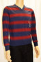 New Tommy Hilfiger Men's V-Neck Long Sleeve Pima Cotton Blue Striped Sweater XS - evorr.com