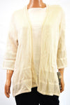 $59 JM Collection Women's 3/4-Sleeves Beige Open-Knit Cardigan Shrug Top Plus 1X