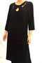 $109 INC Concepts Women 3/4 Slvs Black Cut-Out Neck Ruched Sheath Dress Plus 18W - evorr.com