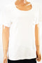 New Karen Scott Women's Short-Sleeve Scoop Neck 100% Cotton White Blouse Top M