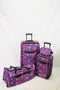$200 TAG Travel Springfield III Print 4 Piece Set Suitcase Luggage Purple Floral