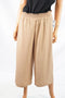 New NY Collection Women's Brown Elastic Waist Wide-Leg Pull On Culotte Pants M