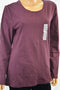 New Style&Co Women's Crew Neck Long Sleeves Stretch Purple Tunic Blouse Top S - evorr.com