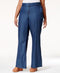 $98 Seven7 Women Navy Blue High Rise Lightweight Flare Leg Denim Jeans Plus 14W