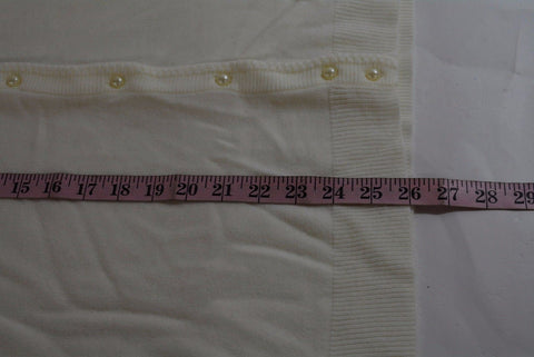 Karen Scott Women Long Sleeves Luxsoft White Button Front Cardigan Sweater Large