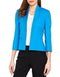 $129 Tahari ASL Women 3/4 Sleeve Blue Linen Blend Hook-Eye Blazer Jacket 4 - evorr.com