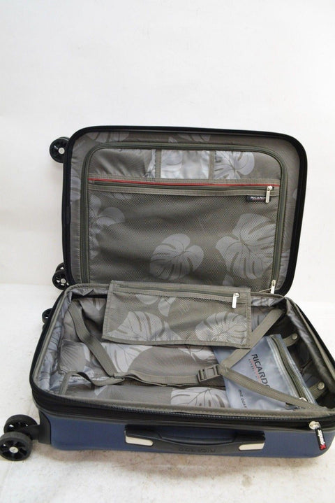$280 Ricardo Beverly Hills 21" Hardcase Expandable Spinner Carry On Luggage Blue