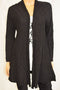 Charter Club Women  Black Pleated Open-Front Duster Cardigan Top Large L
