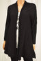 Charter Club Women  Black Pleated Open-Front Duster Cardigan Top Large L