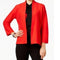 $119 Anne Klein Women Red Wool-Blend Open-Front Cardigan Top M - evorr.com