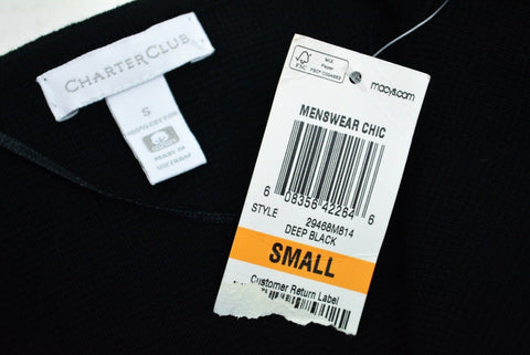 New Charter Club Women's Sleeveless Cotton Black Open Front Cardigan Vest Top S - evorr.com