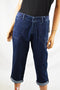New Lee Women's Stretch Blue Relaxed-Fit Mid-Rise Capri Cropped Denim Jeans 8 M - evorr.com