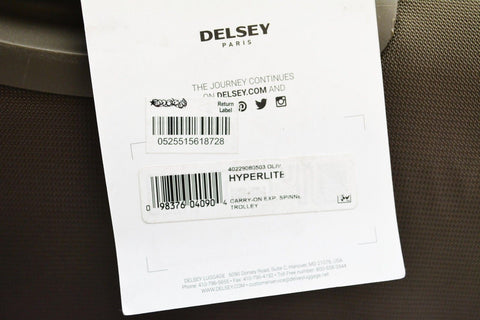 $240 NEW Delsey Hyperlite 2.0 20" Carry On Lightweight Spinner Suitcase Luggage