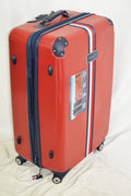 $375 New TOMMY HILFIGER Red Basket weave 28'' Hard Case Spinner Suitcase Luggage