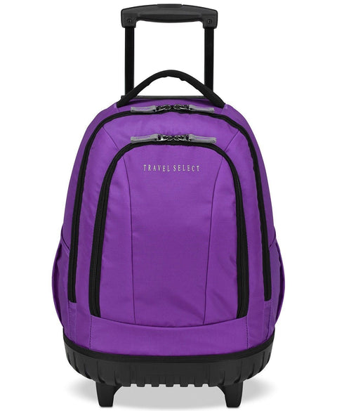 $100 Travel Select 18" Rolling Wheels Travel-Backpack Bag Purple - evorr.com
